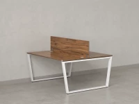 Бенч-система, 2 рабочих места, с одним экраном ЛДСП 1200x1400x750 RM172-2-12x14 Дуб Юстус/Белый