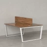 Бенч-система, 2 рабочих места, с одним экраном ЛДСП 1200x1400x750 RM172-2-12x14 Дуб Юстус/Белый