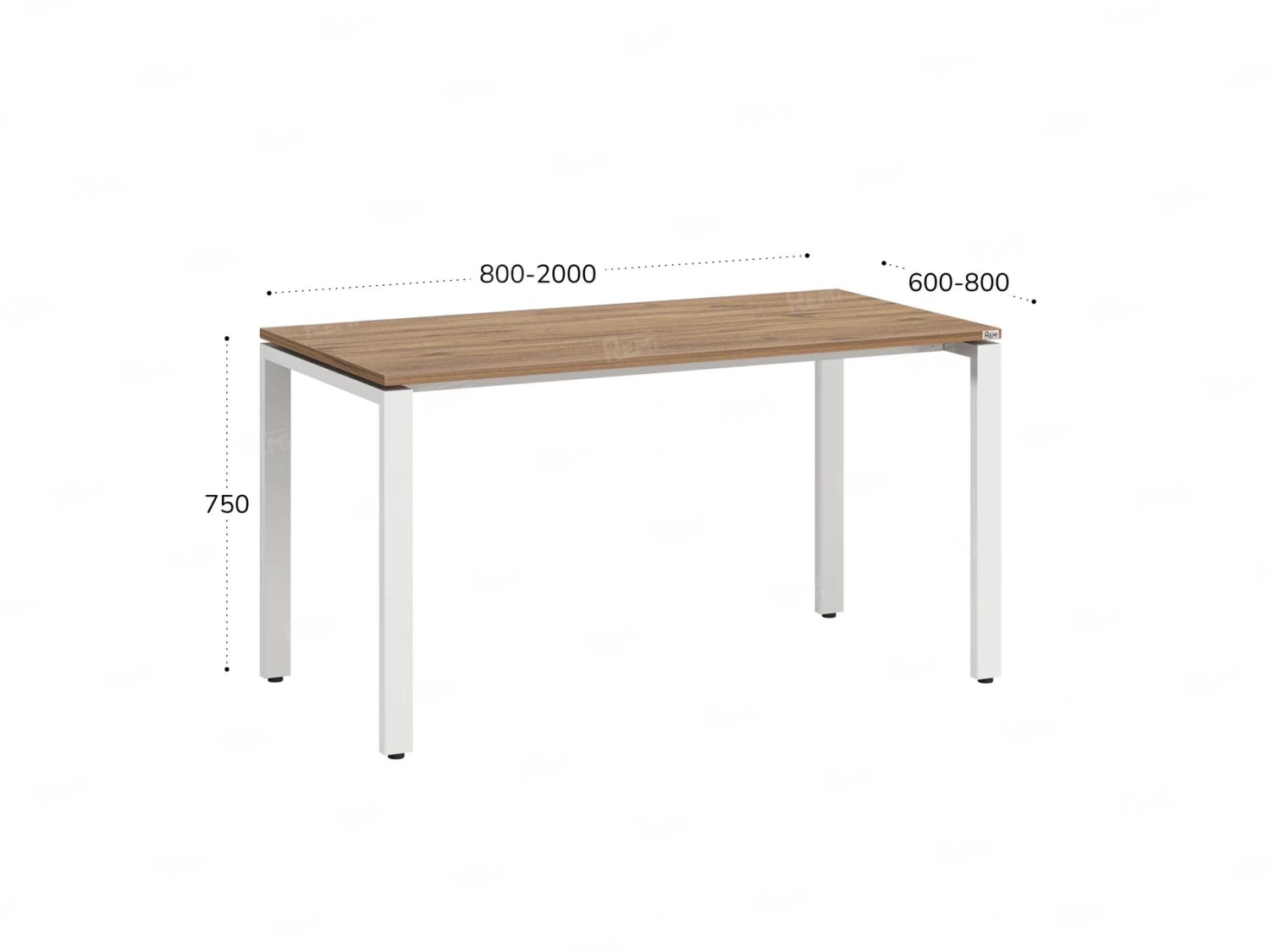 Стол прямой на П-образных опорах 1200x700x750 RM001-12x7 Дуб Юстус/Белый
