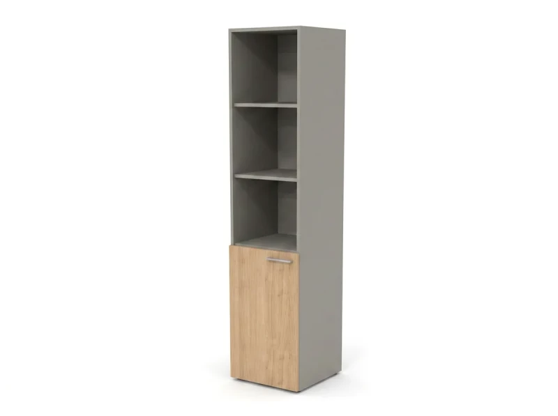 Шкаф узкий, RAC058 полуоткрытый левый 45,1x44,8x198,2см Акация Шеффилд/Серый камень, Серия Аккорд | Accord