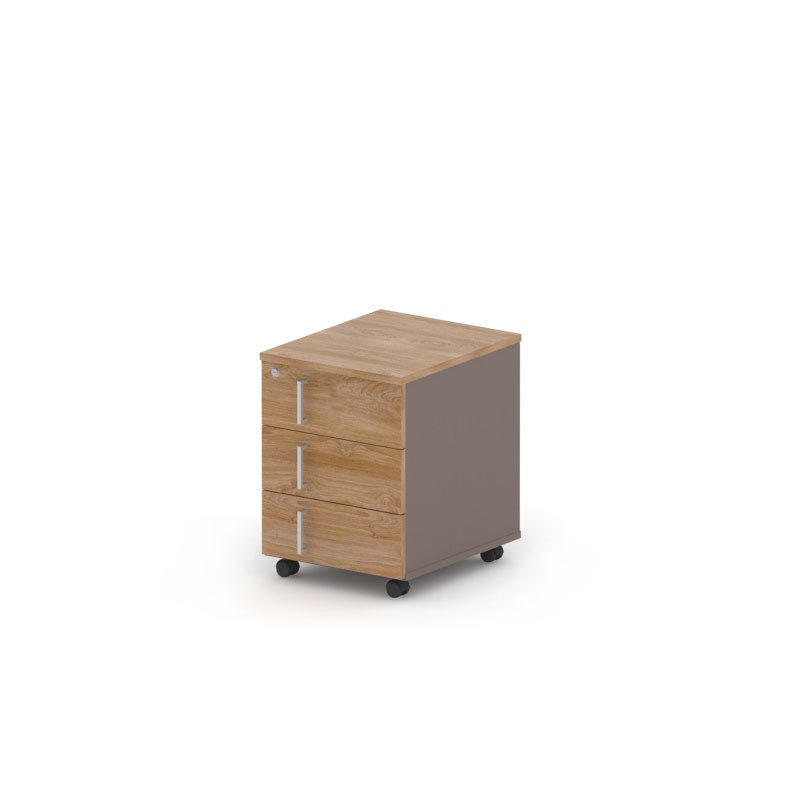 Тумба 3 ящика RAC019а, левая 40,8x50x55,7см Акация Шеффилд/Серый камень, Серия Аккорд | Accord