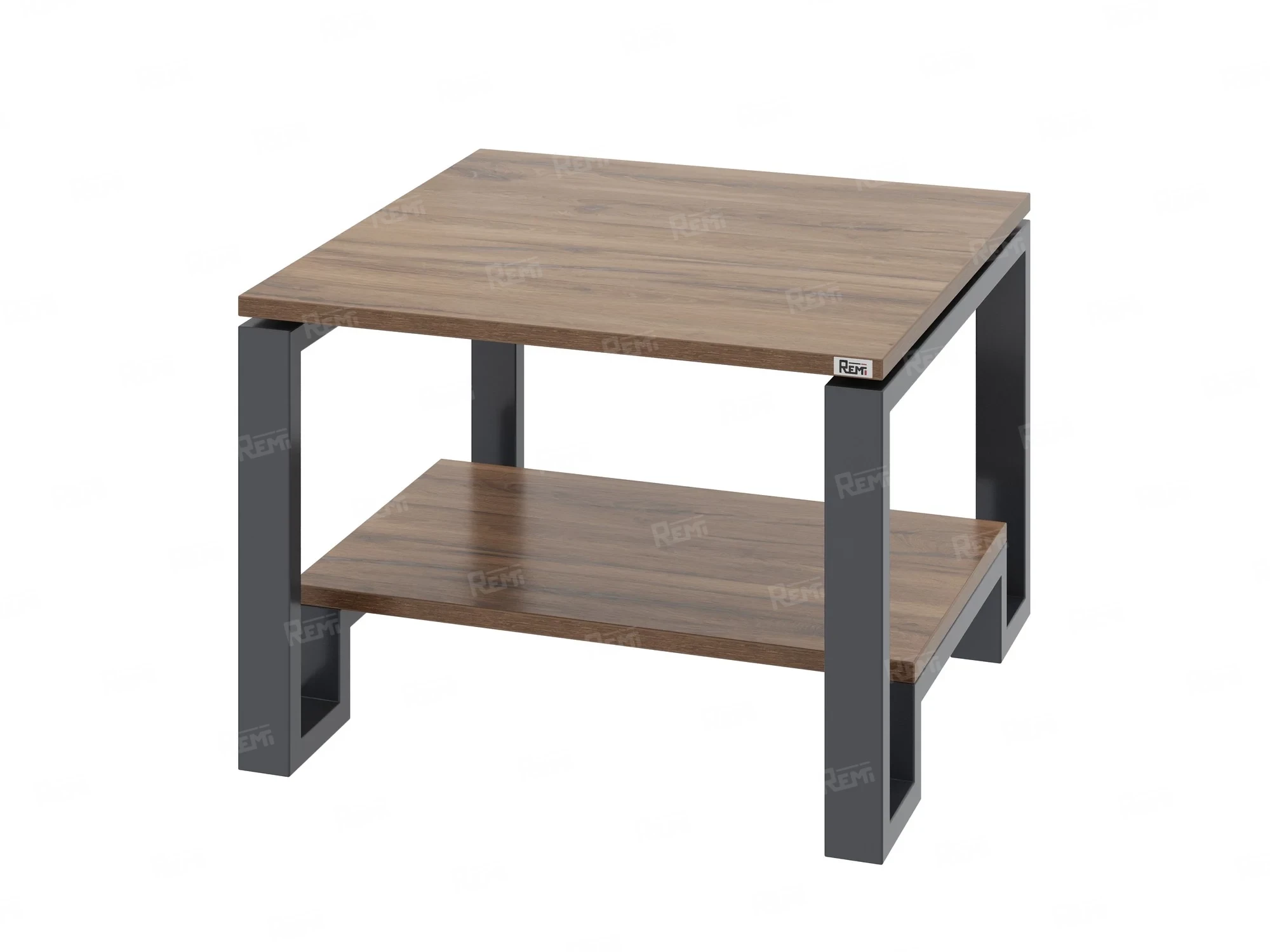 Журнальный стол с полкой 600x700x550 RM181-6x7 Дуб Юстус/Серый