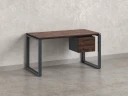 Стол прямой с подвесной тумбой 2 ящика, О-опора 1600x600x750 RM037-16x6 Дуб Апрельский шоколад/Серый