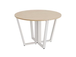 Круглый стол на U-образных опорах 1300x1300x750 RM188-13x13 Вяз Швейцарский светлый/Белый