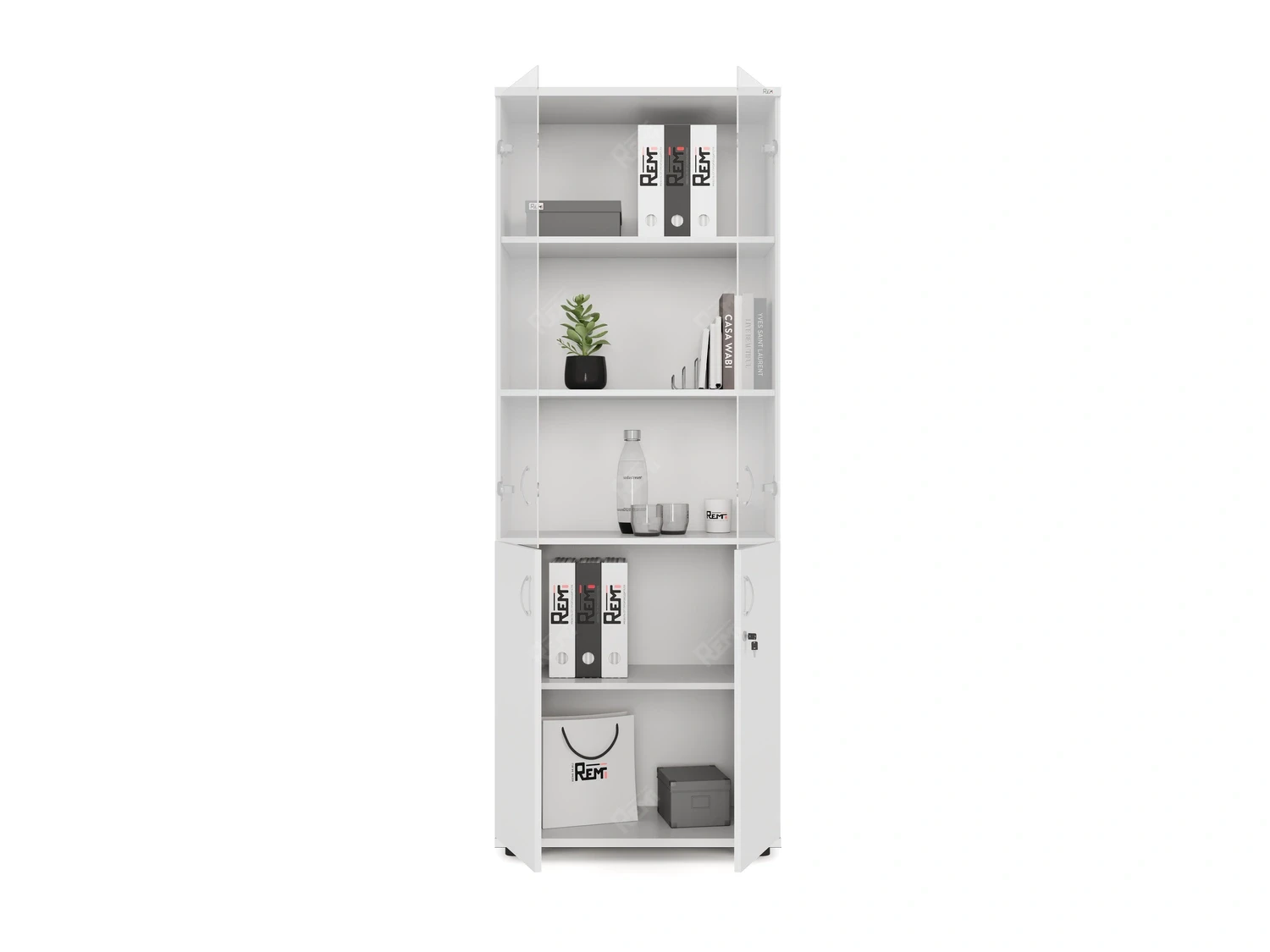 Шкаф комбинированный RLG039 700х350х1830 Белый, Серия ЛАЙТ | LIGHT