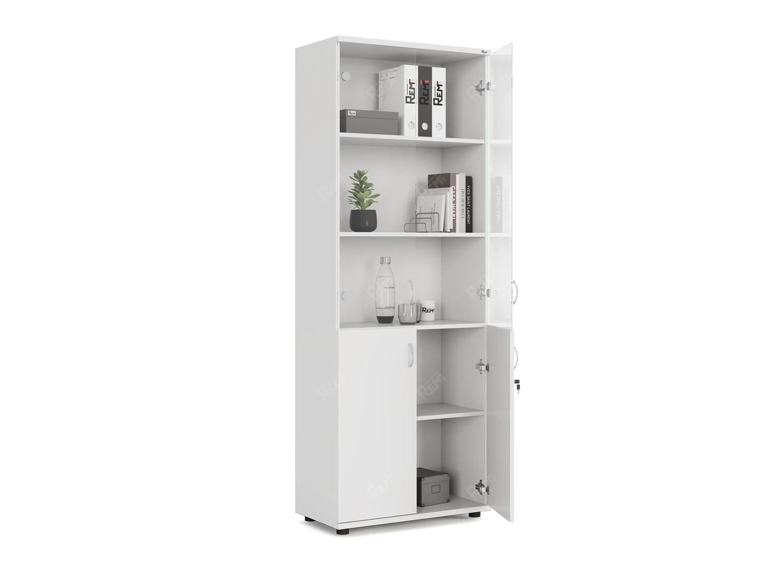 Шкаф комбинированный RLG039 700х350х1830 Белый, Серия ЛАЙТ | LIGHT