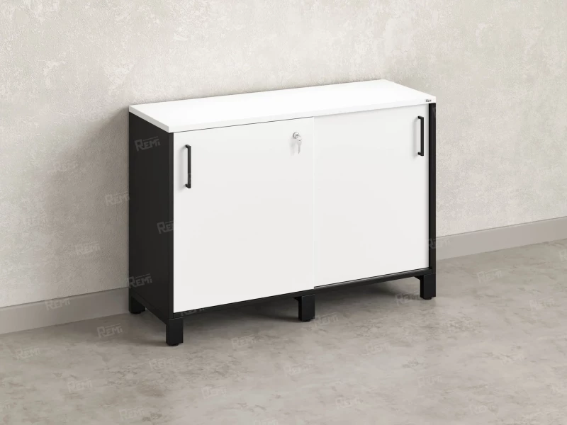 Низкий шкаф-купе 1200x420x850 RM124-120x42 Белый/Черный