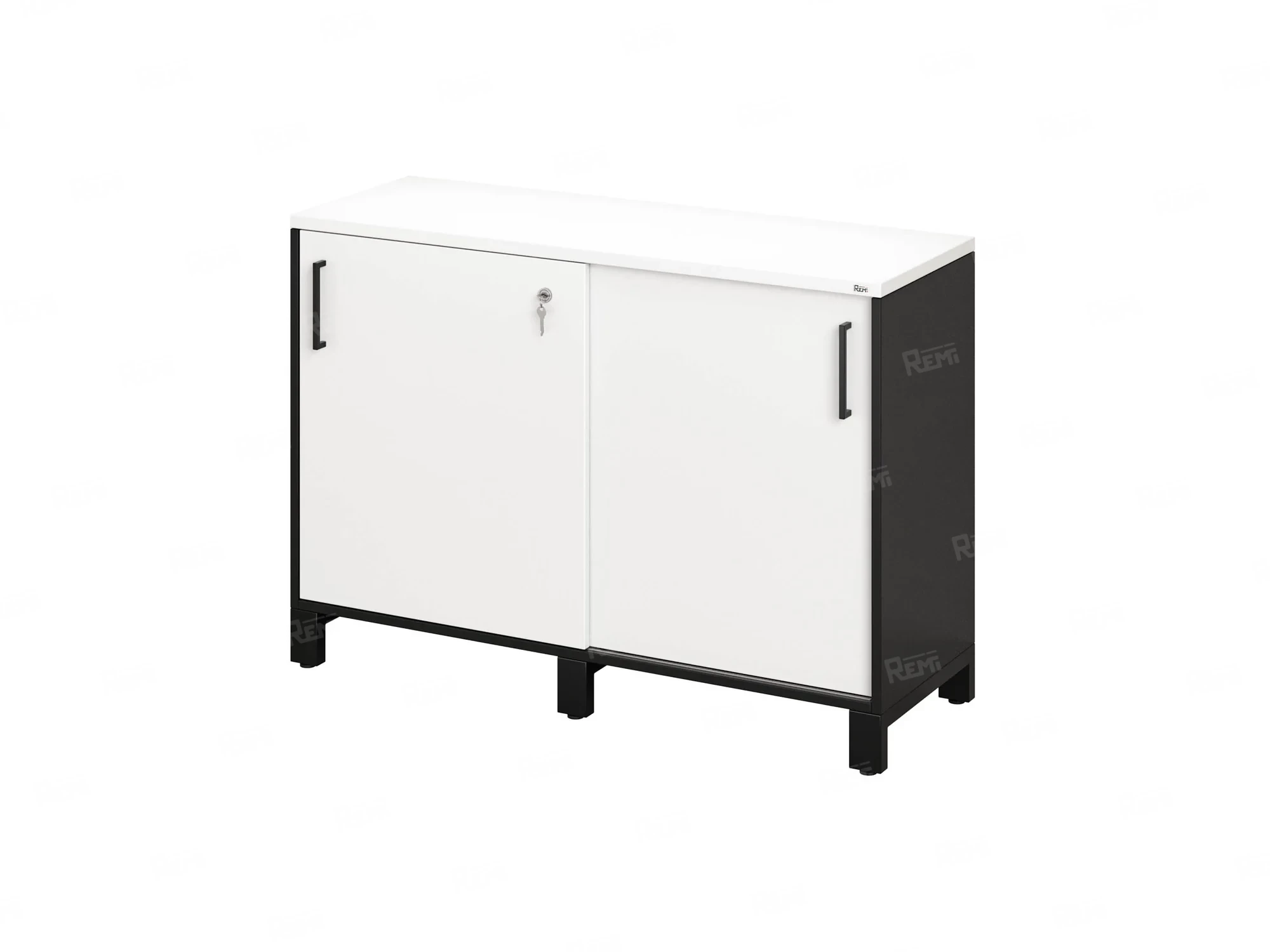 Низкий шкаф-купе 1200x420x850 RM124-120x42 Белый/Черный