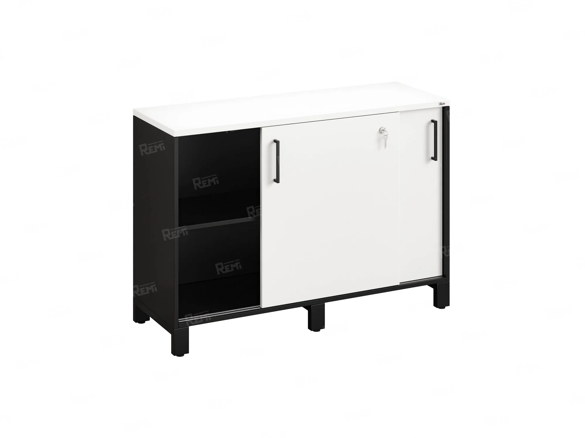 Низкий шкаф-купе 1200x420x850 RM124-120x42 Белый/Черный