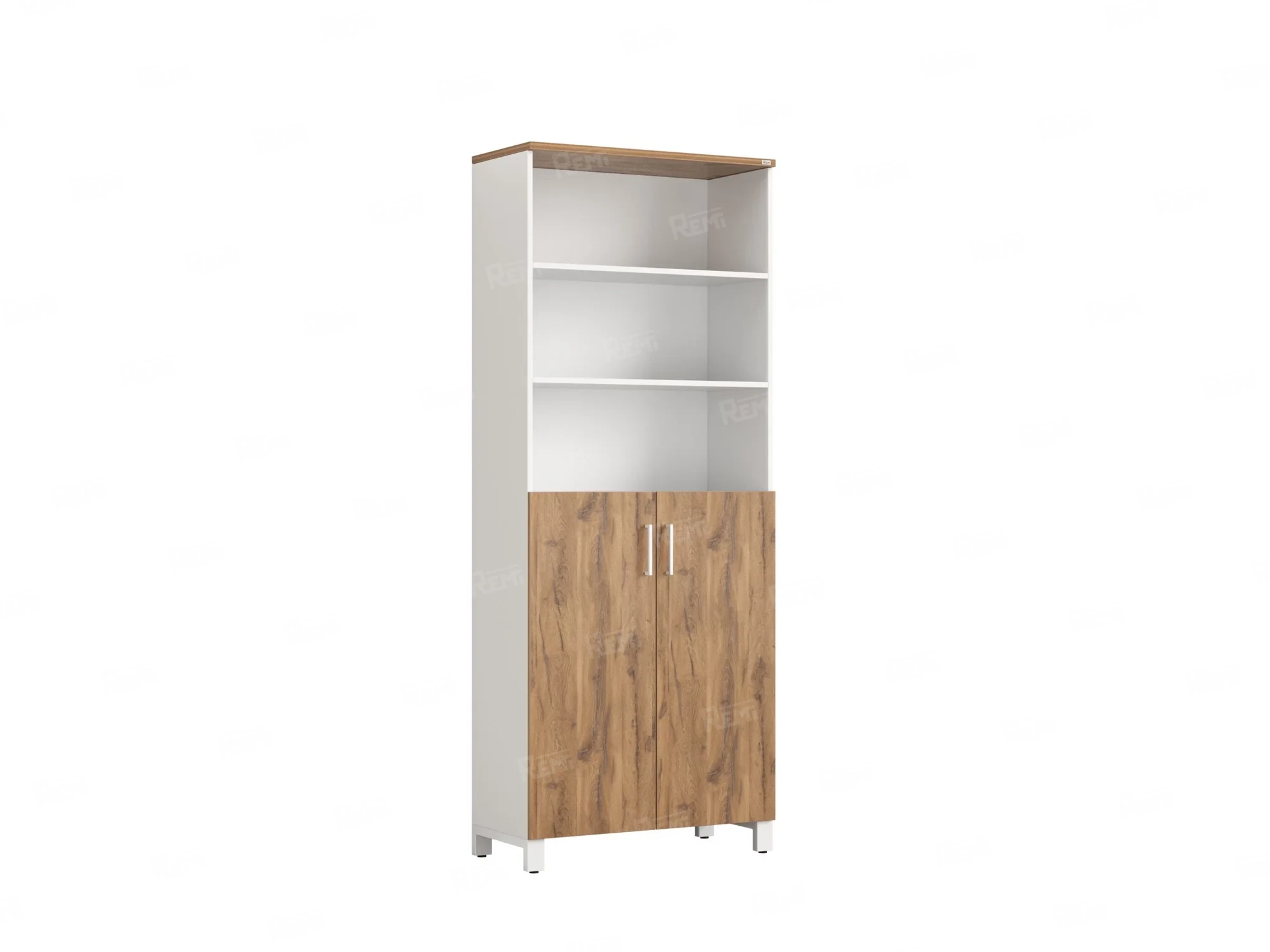 Шкаф комбинированный, 6 уровней 900x420x2200 RM154-90x41 Дуб Юстус/Белый