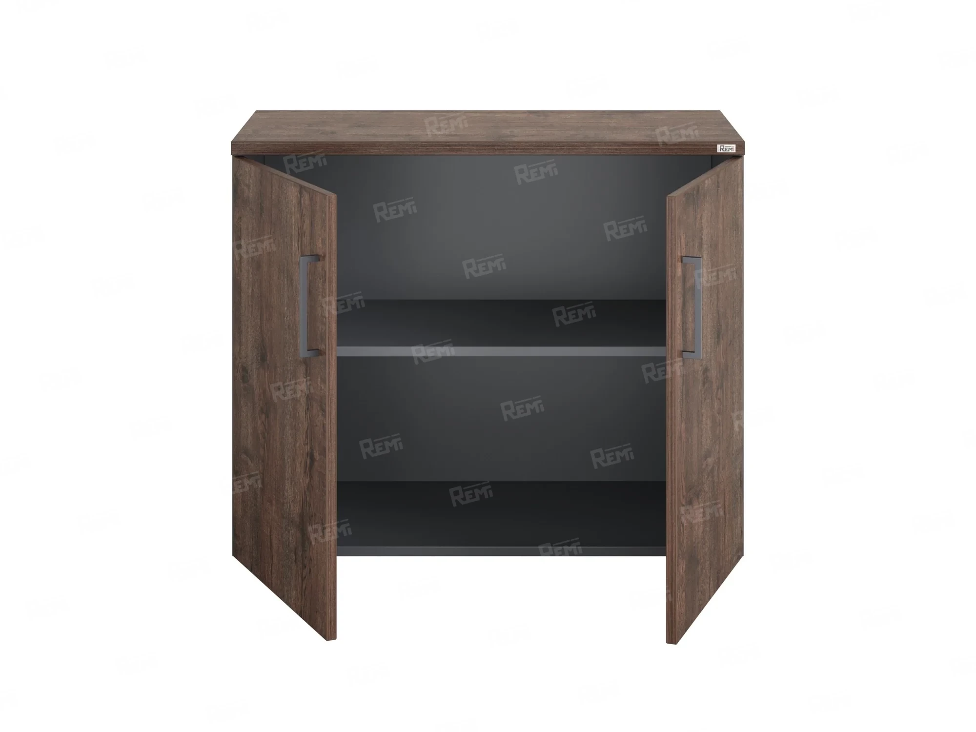 Шкаф низкий распашной, регулируемые опоры, 2 уровня 900x600x750 RM148-90x60 Дуб Апрельский шоколад/Серый