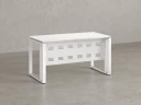 Стол прямой на О-образных опорах с металлическим экраном 1200x800x750 RM042-12x8 Белый/Белый