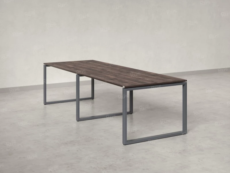 Cтол для переговоров, на О-обазном каркасе 2000x1400x750 RM081-200x140 Дуб Апрельский шоколад/Серый