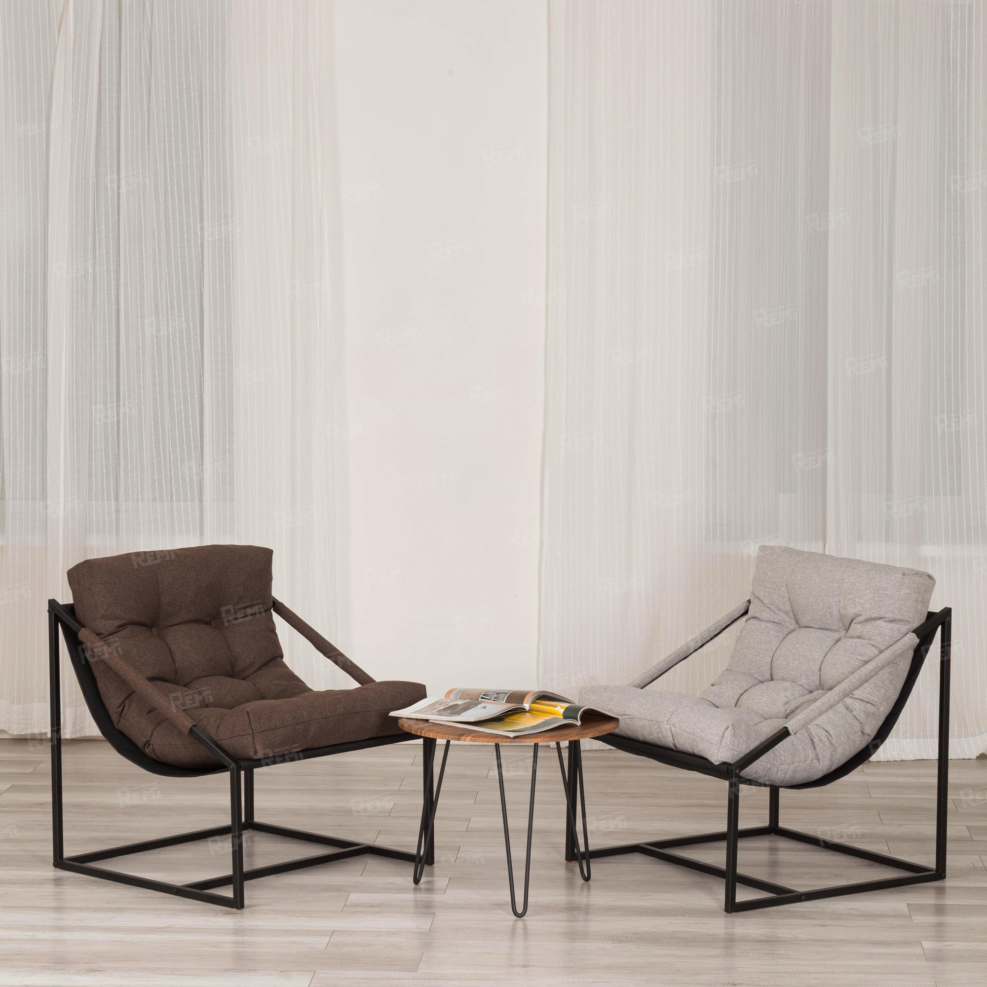 Кресло Charli / Чарли без подлокотника Серый/Серый, Ткань (арт. 24902)