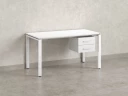 Стол прямой с подвесной тумбой 2 ящика, П-опора 1800x600x750 RM039-18x6 Белый/Белый