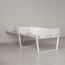 Бенч-система, 4 рабочих места, на U-образных опорах, 8 тканевых экранов 1800x1400x750 RM173-1-18x14 Дуб Маувелла/Белый