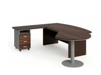 BRL RB073-235x200L Стол рук-ля L угл. брифинг и тумба 3 ящ. 2350х2000х760 Венге/Серый вулканический