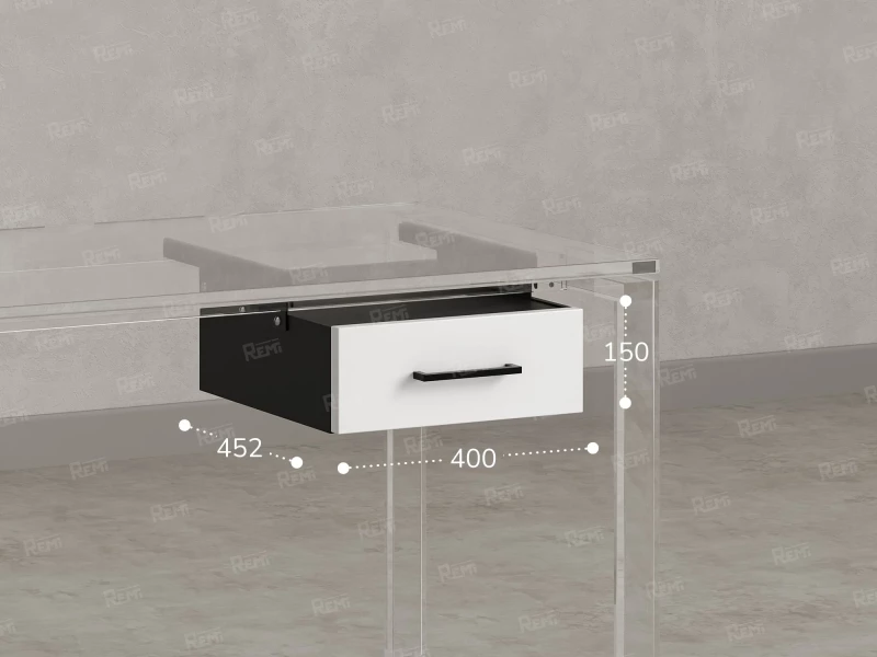 Тумба подвесная, один ящик 400x452x150 RM200-16х7 Белый/Черный