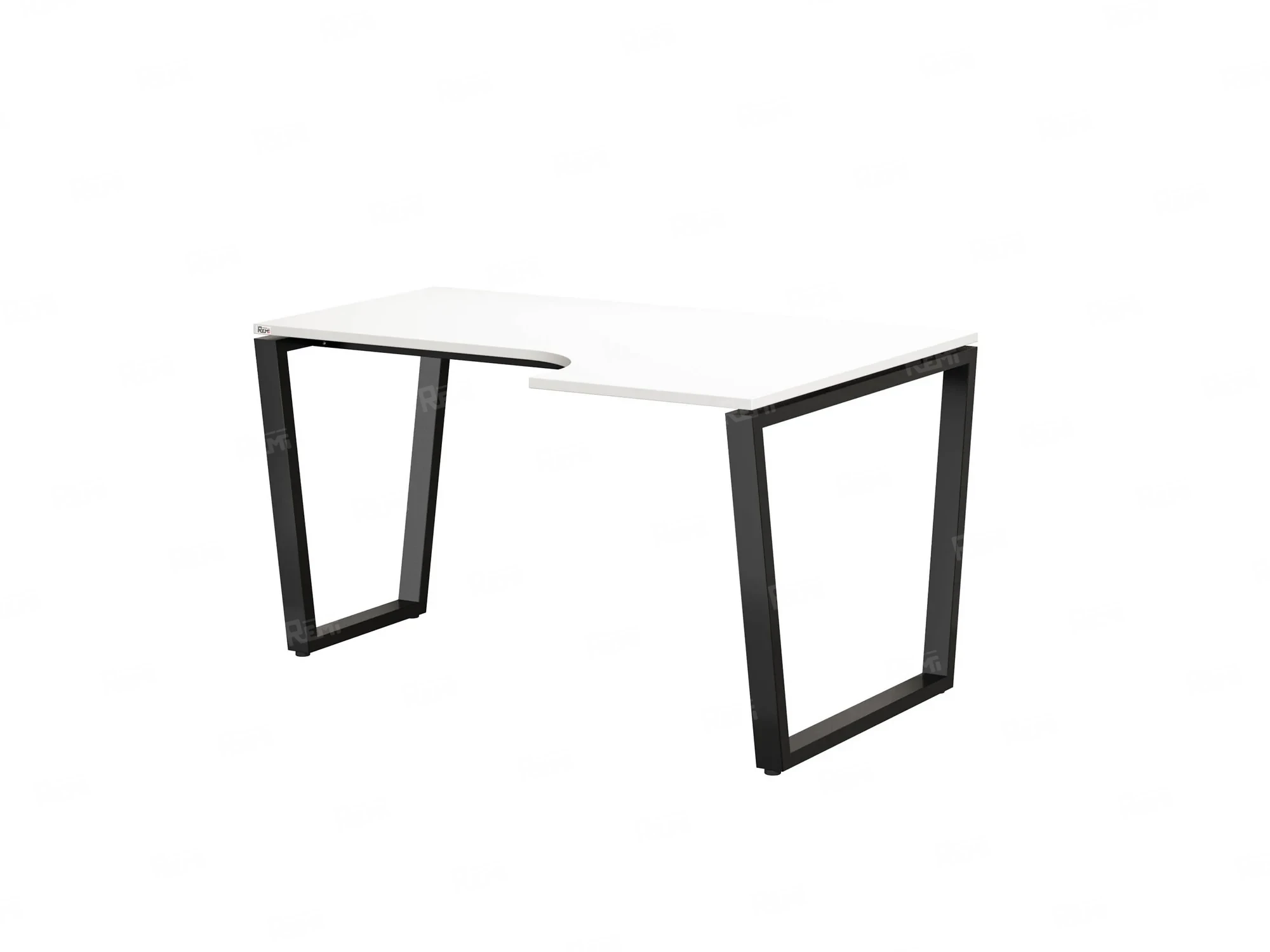 Стол угловой, U-опора, правый 1800x800/1000x750, RM050-18x8-10 Белый/Черный