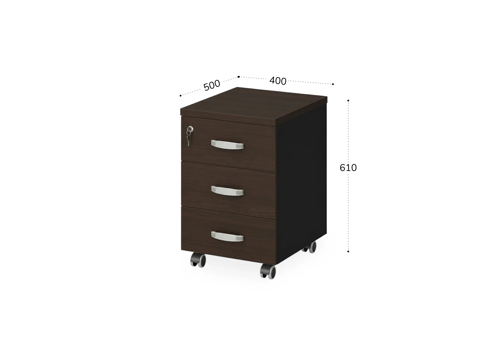 BRL RB033-40х50 Тумба мобильная 400х500х610 Венге/Черный