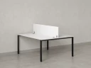 Бенч-система, 2 рабочих места, с одним экраном ЛДСП 1200x1200x750 RM165-2-12x12 Белый/Черный