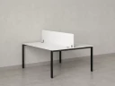 Бенч-система, 2 рабочих места, с одним экраном ЛДСП 1200x1200x750 RM165-2-12x12 Белый/Черный