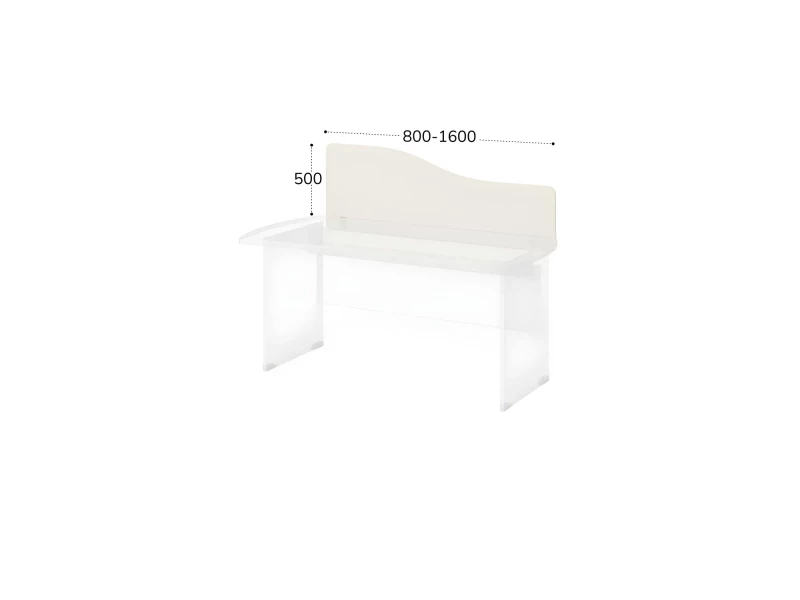 BRL RB078-80х50 Перегородка эргономичная, струбцины в комплекте 800х18х500 Белый