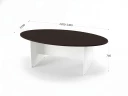 BRL RB007-240х120 Конференц-стол овальный 2400х1200х740 Венге/Белый