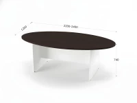 BRL RB007-240х120 Конференц-стол овальный 2400х1200х740 Венге/Белый