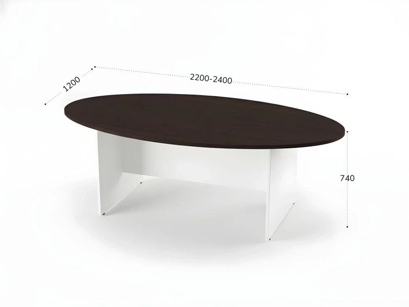 BRL RB007-240х120 Конференц-стол овальный 2400х1200х740 Венге/Белый