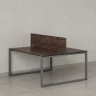 Бенч-система, 2 рабочих места, с одним экраном ЛДСП 1600x1600x750 RM169-2-16x16 Дуб Апрельский шоколад/Серый