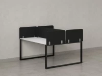 Бенч-система, 2 рабочих места, 5 тканевых экранов 1200x1200x750 RM169-3-12x12 Белый/Черный