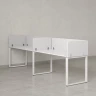 Бенч-система в 1 ряд, 2 рабочих места 5 тканевых экранов 2700x700x750 RM168-1-27x7 Белый/Белый