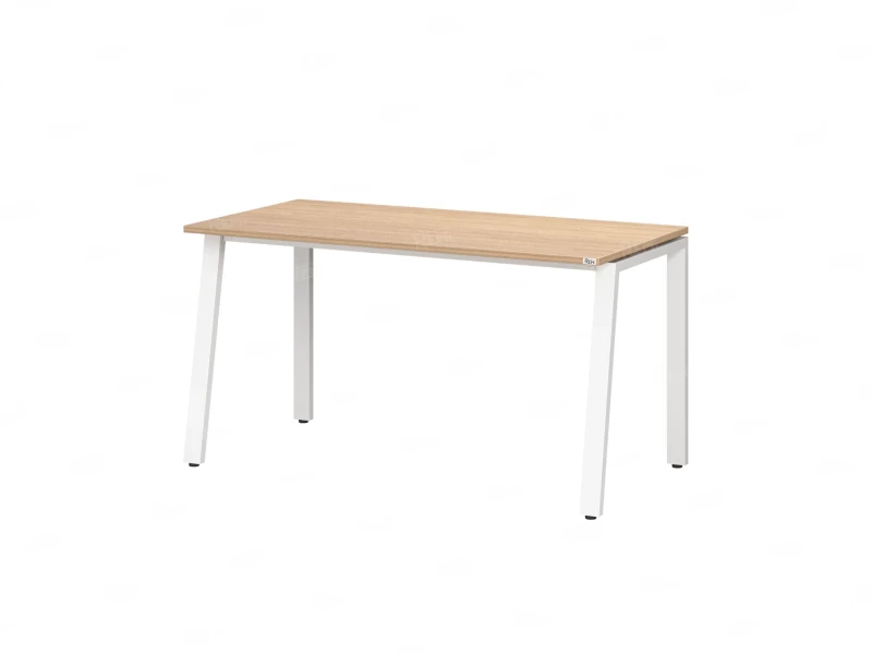 Стол прямой на Л-образных опорах 1000x600x750 RM004-10x6 Вяз Швейцарский светлый/Белый