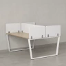 Бенч-система, 2 рабочих места, 5 тканевых экранов 1200x1200x750 RM172-3-12x12 Вяз Швейцарский светлый/Белый