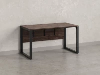 Стол прямой на О-образных опорах, экран ЛДСП 1800x600x750 RM006-18x6 Дуб Апрельский шоколад/Черный