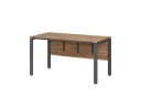 Стол прямой, П-опоры, экран ЛДСП,парящая стол-ца 1000x600x750 RM007-10x6 Дуб Юстус/Серый