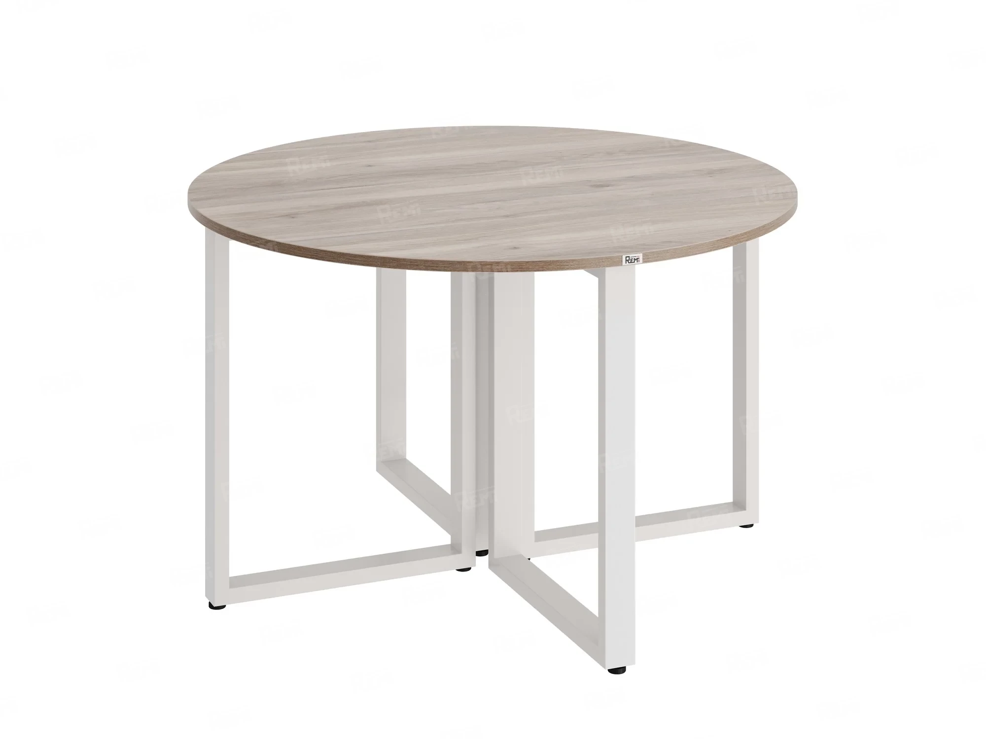 Круглый стол на О-образных опорах 1800x1800x750 RM187-18x18 Дуб Маувелла/Белый