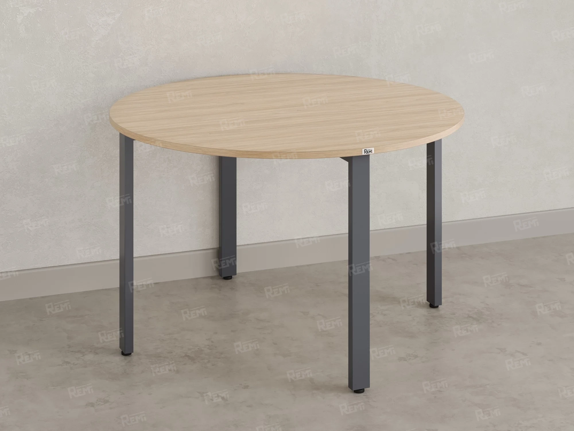 Круглый стол на П-образных опорах 1700x1700x750 RM186-17x17 Вяз Швейцарский светлый/Серый