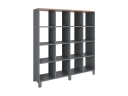 Стеллаж, 16 ячеек 1500х370х1620 RM140-15x37 Дуб Юстус/Серый