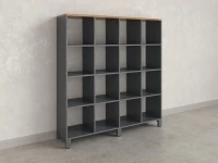 Стеллаж, 16 ячеек 1500х370х1620 RM140-15x37 Дуб Юстус/Серый