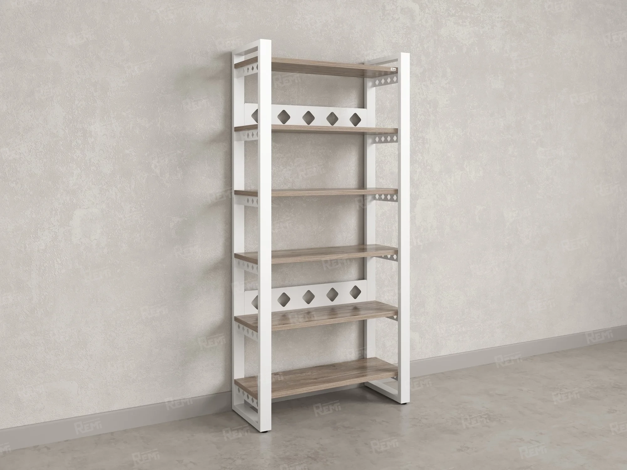 Стеллаж, 6 уровней 900x370x1920 RM132-90x37 Дуб Маувелла/Белый