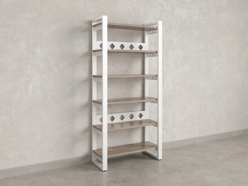 Стеллаж, 6 уровней 900x370x1920 RM132-90x37 Дуб Маувелла/Белый