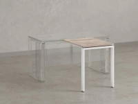 Брифинг прямой, с парящей столешнецей, на П-образном каркасе 1100x700x750 RM070-11x7 Дуб Маувелла/Белый