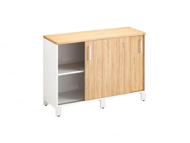Низкий шкаф-купе 1200x420x850 RM124-120x42 Вяз Швейцарский светлый/Белый