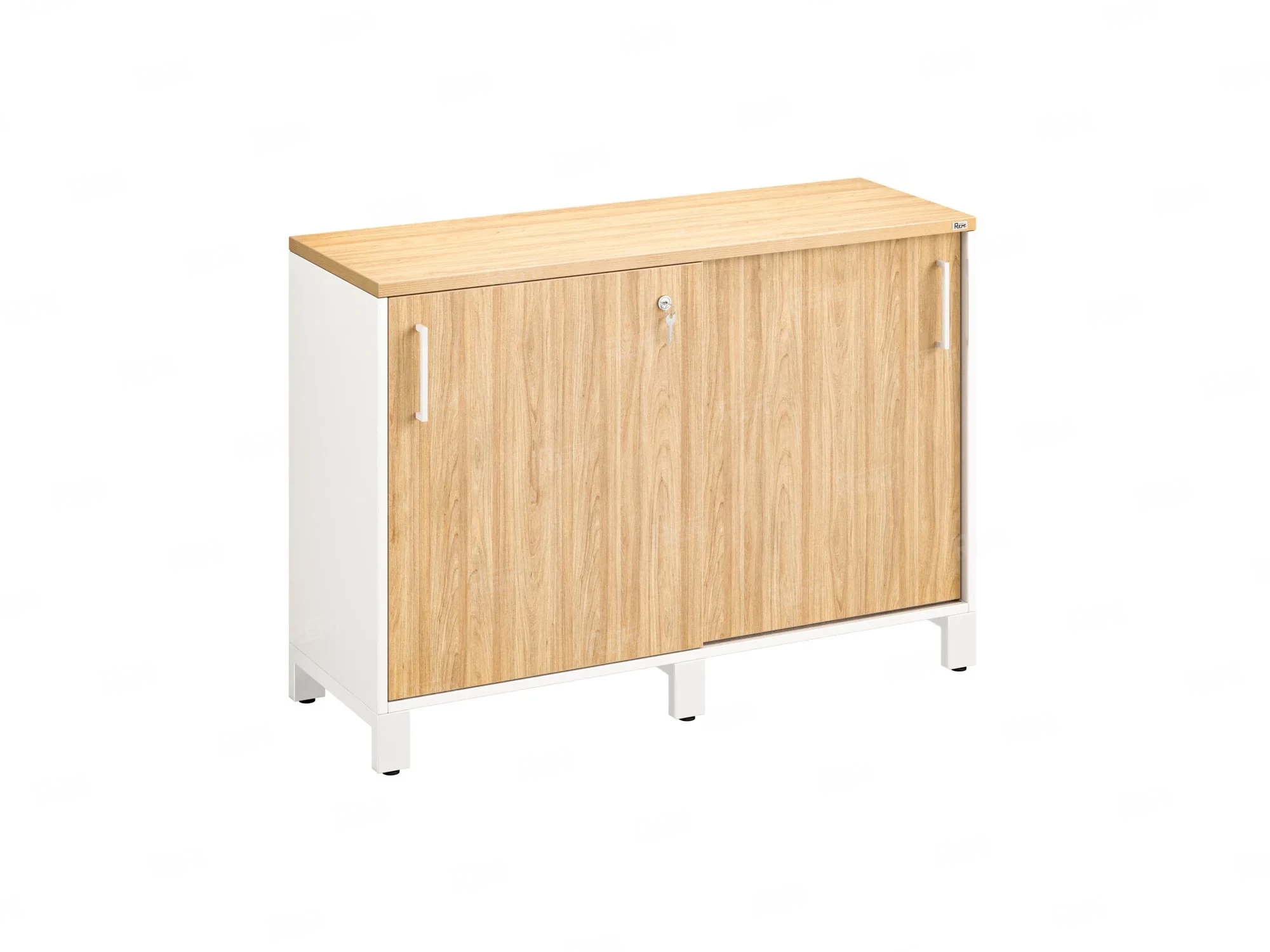 Низкий шкаф-купе 1200x420x850 RM124-120x42 Вяз Швейцарский светлый/Белый