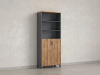 Шкаф комбинированный, 6 уровней 900x420x2200 RM154-90x41 Дуб Юстус/Серый