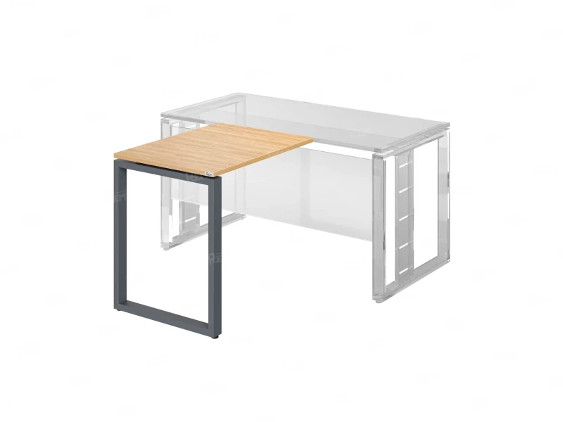 Брифинг прямой, с парящей столешнецей, на О-образном каркасе 1400x800x750 RM072-14x8 Вяз Швейцарский светлый/Серый