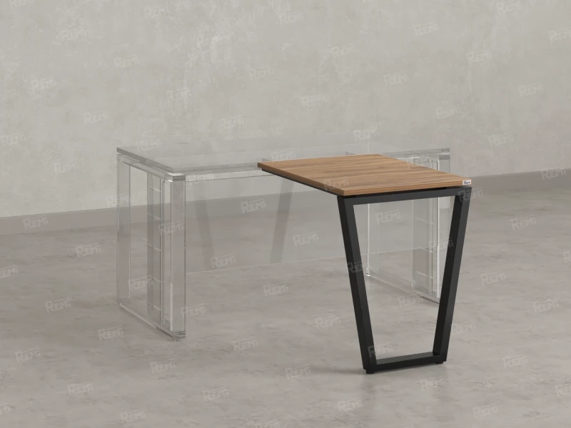 Брифинг прямой, с парящей столешнецей, на U-образном каркасе 1800x700x750 RM074-18x7 Юстус/Черный