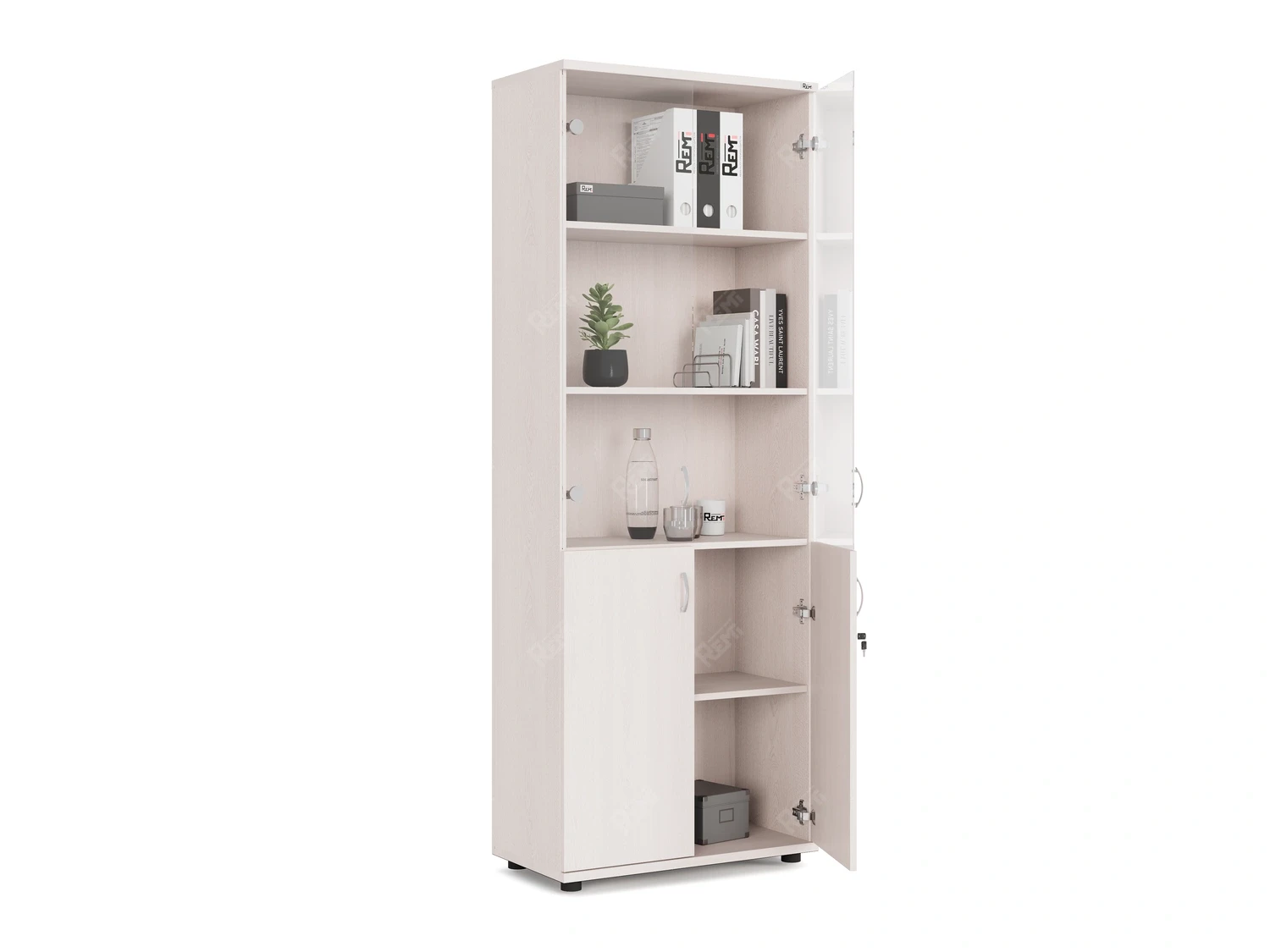 Шкаф комбинированный RLG039 700х350х1830 Дуб Молочный, Серия ЛАЙТ | LIGHT